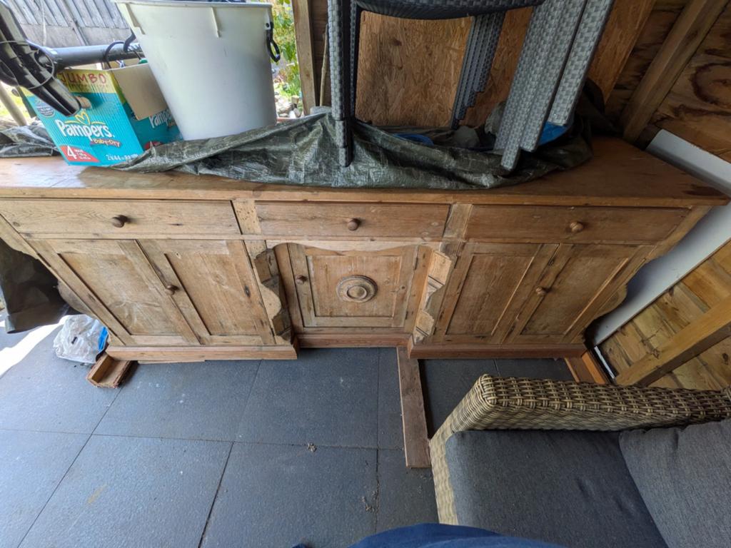 Grenen buffet kast grenenhout buffetkast onderkant, Huis en Inrichting, Kasten | Dressoirs, Ophalen, Gebruikt, 200 cm of meer
