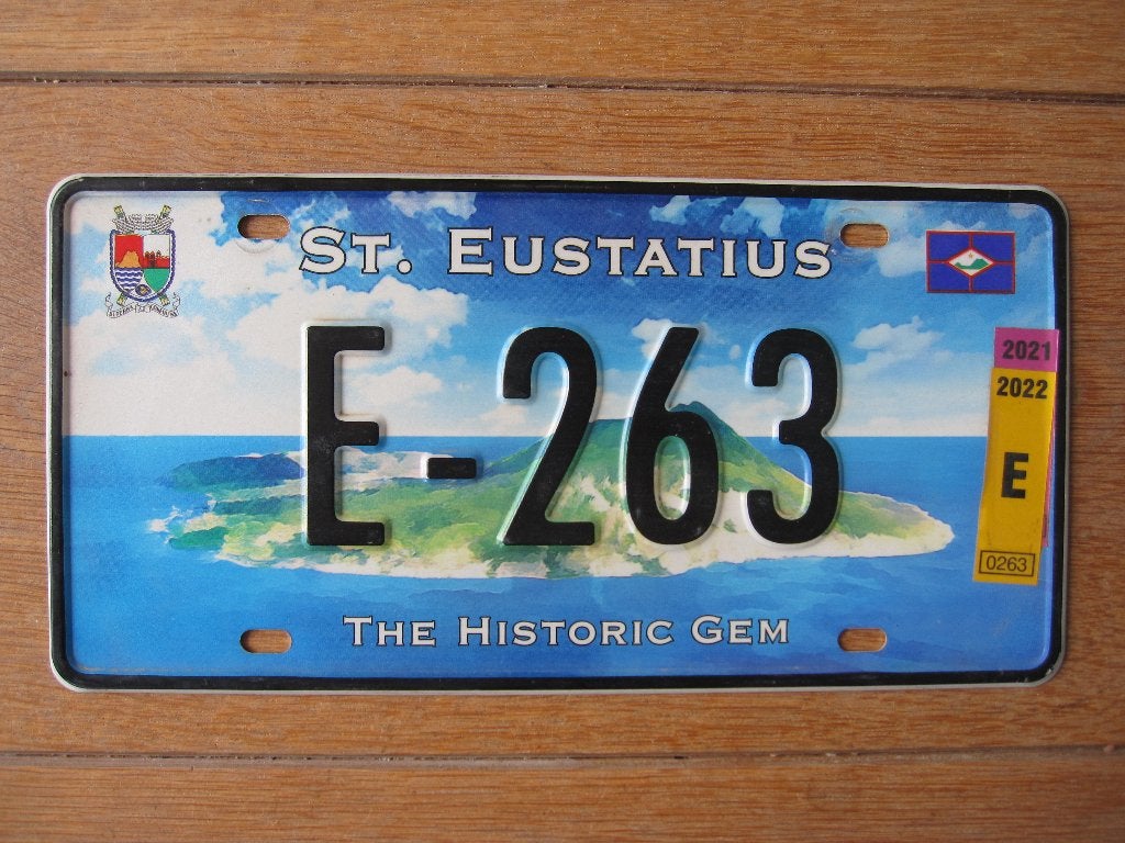 St. Eustatius nummerplaat kentekenplaten nummerplaten, Ophalen of Verzenden, Gebruikt, Auto's