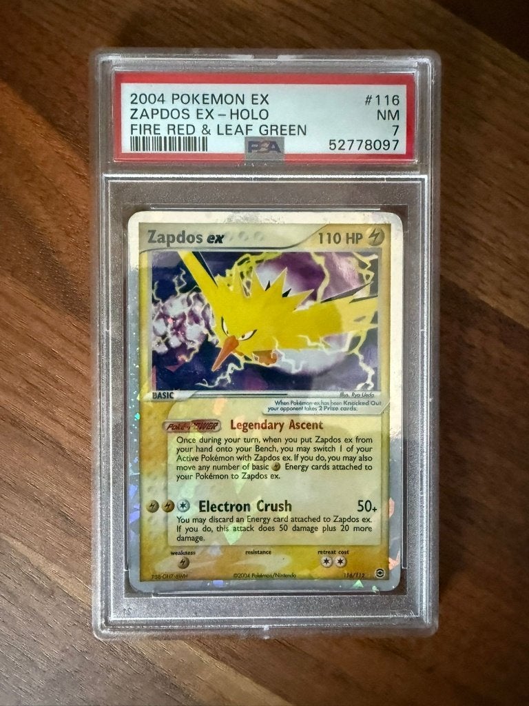 PSA 7 Zapdos ex Holo 2004 Pokémon EX Fire Red & Leaf Green, Ophalen of Verzenden, Zo goed als nieuw, Losse kaart, Foil