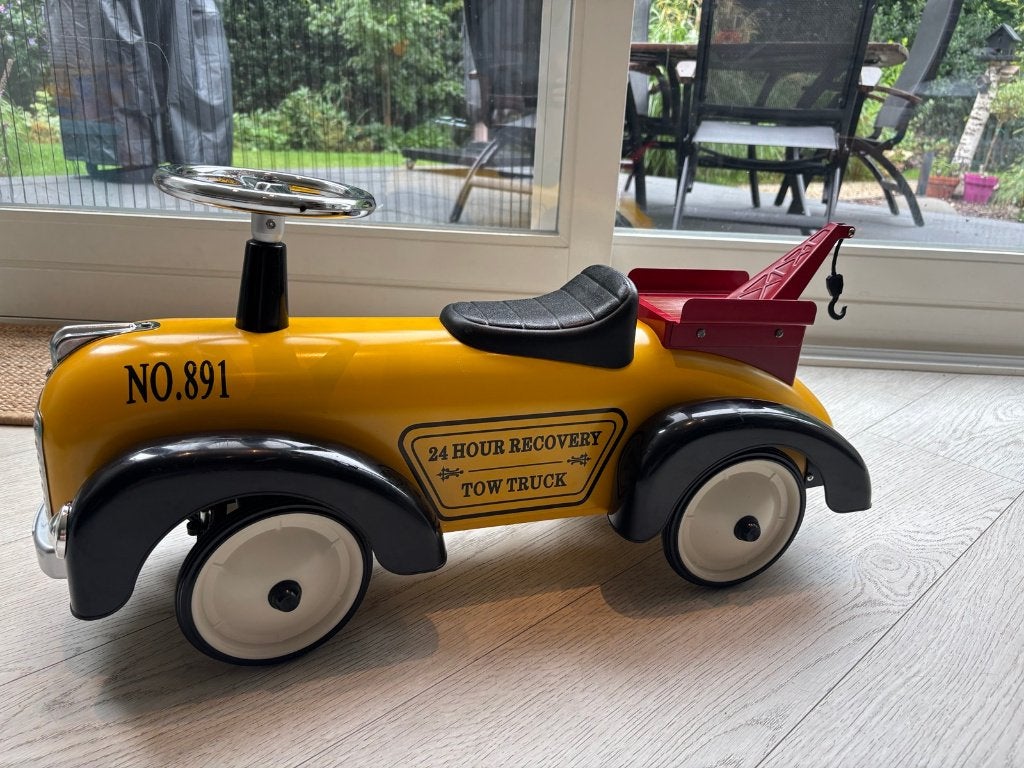 Retro Roller metalen loopauto – gele takelwagen, Ophalen, Gebruikt, Loopvoertuig