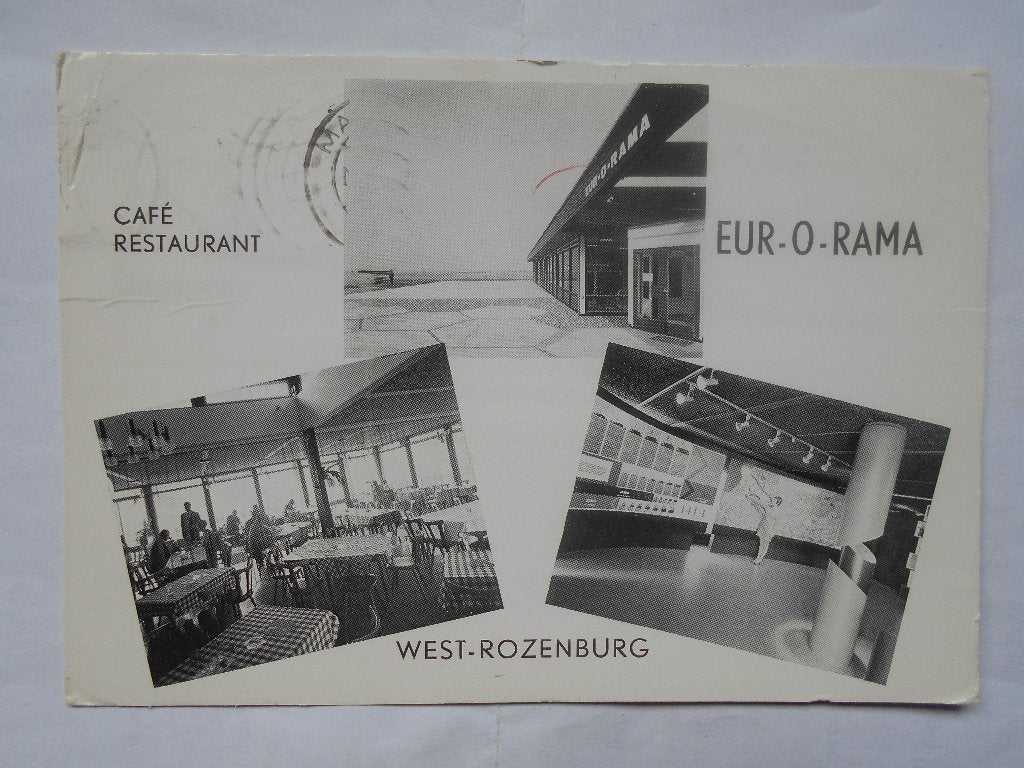 Rozenburg West Café restaurant EUR-O-RAMA mooie drieluik, Ophalen of Verzenden, 1960 tot 1980, Gelopen, Zuid-Holland