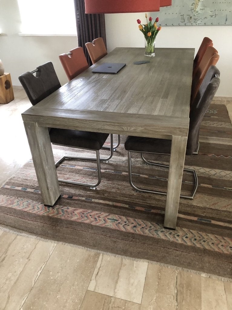 Grote eetkamertafel + tv-meubel (Avola, Henders en Hazel), Ophalen, 100 tot 150 cm, 200 cm of meer, Zo goed als nieuw