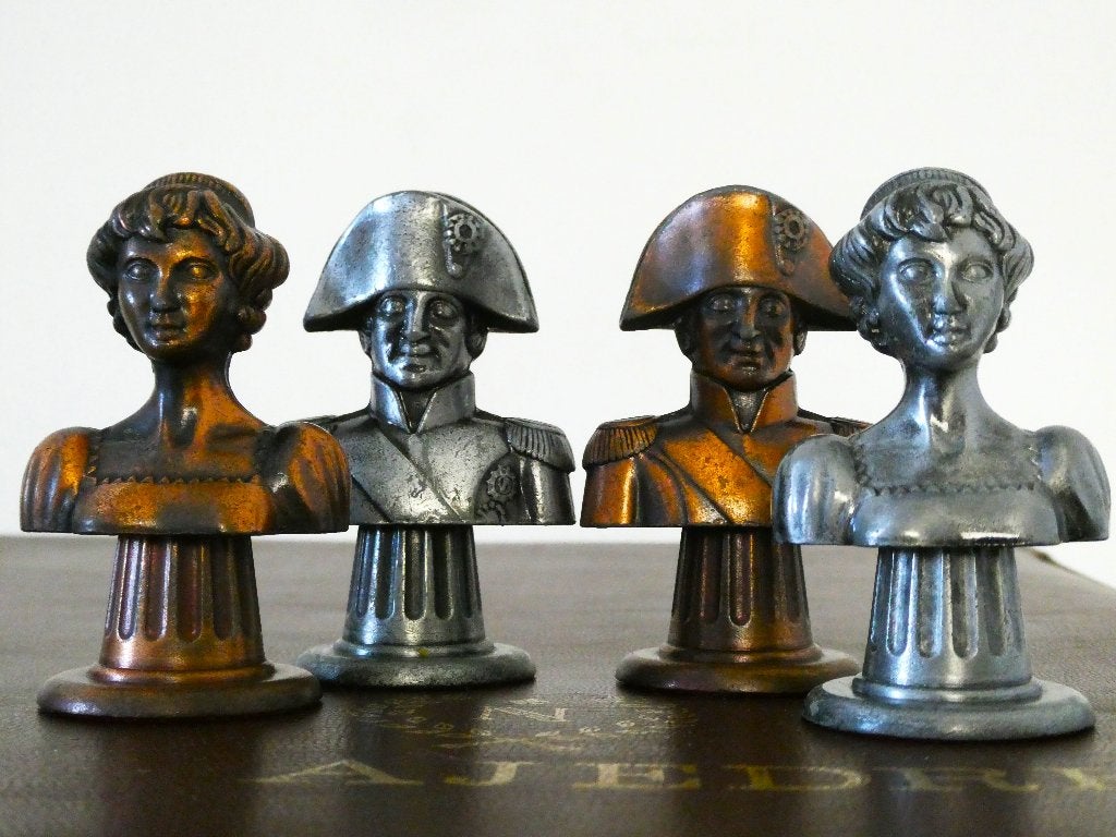 32 Napoleon Joséphine leger pion schaakstukken in opbergbox, Ophalen of Verzenden