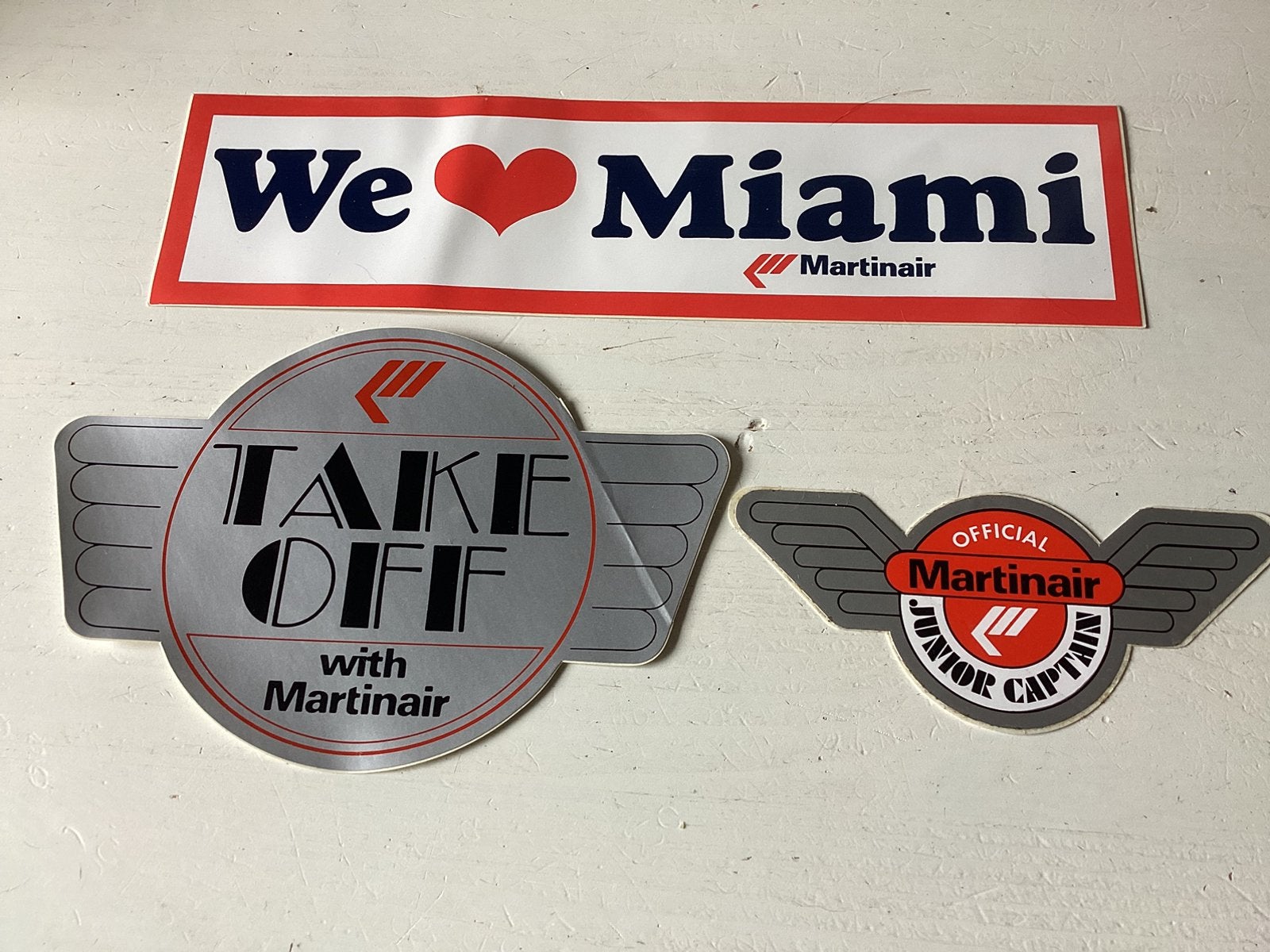 3 stickers Martinair, Verzenden, Zo goed als nieuw