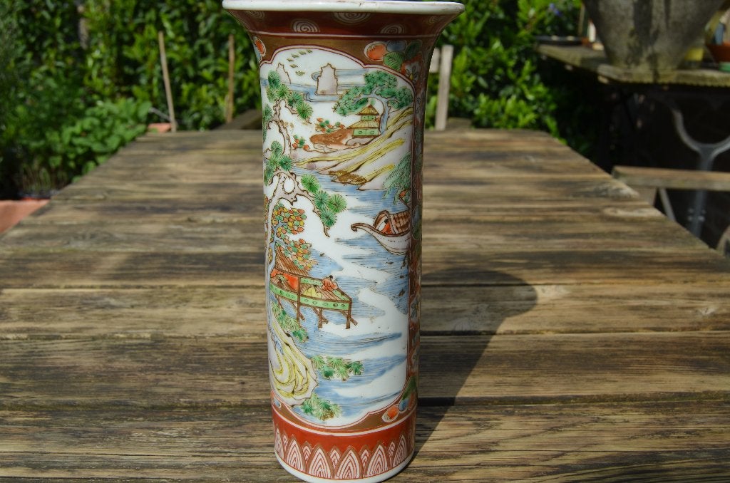 Aoki Arita Japanse vaas ca. 1930, Japan, Gesigneerd, Meerkleurig, 25 cm