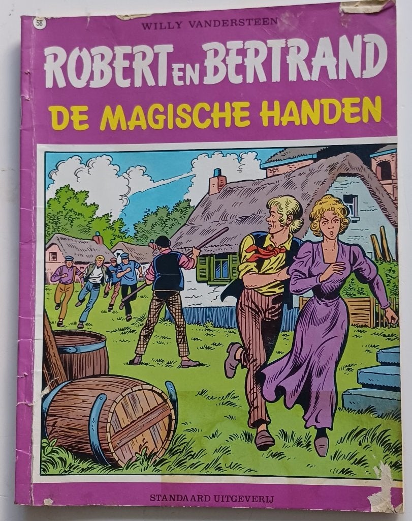 robert en bertrand de magische handen, Gelezen, Willy Vandersteen, Eén stripboek, Ophalen of Verzenden