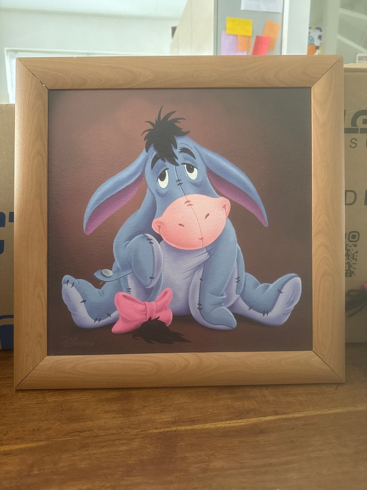 Ingelijste Eeyore print - Winnie de Poeh, Huis en Inrichting, Minder dan 50 cm, Gebruikt, Ophalen of Verzenden, Print