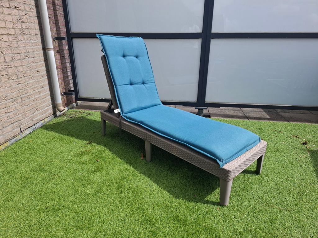 Ligbed met kussen - verstelbaar en comfortabel, Ophalen of Verzenden, Gebruikt, Wicker, Verstelbaar