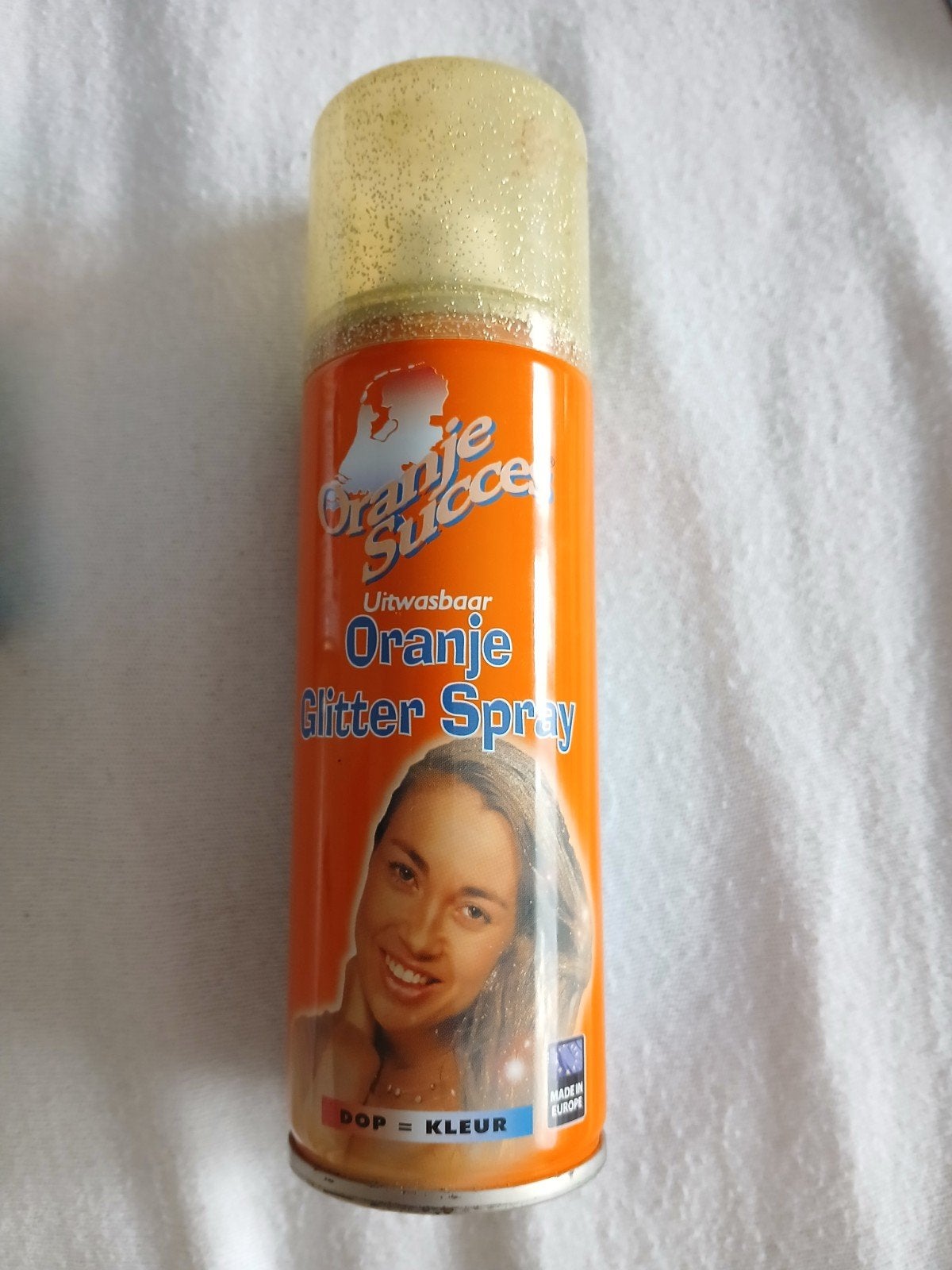 Glitter Haarspray - Oranje & Zilver -gebruikt, Accessoires, Maat 34 (XS) of kleiner, Hip Hair Color, Gedragen