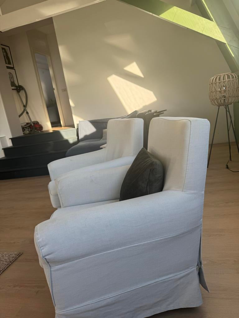 2x IKEA Ektorp fauteuils met afneembare hoes, Ophalen of Verzenden, Gebruikt, Stof, 75 tot 100 cm