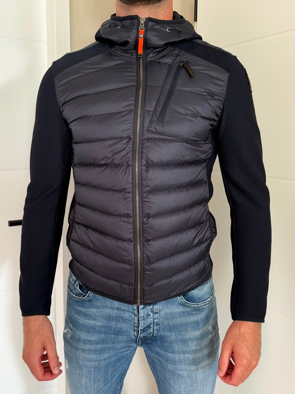 Originele Parajumpers Warm Up Jas, Maat L, Donkerblauw, Ophalen of Verzenden, Gedragen, Maat 52/54 (L), Blauw
