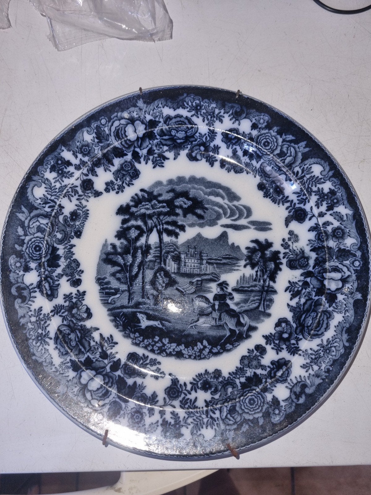 nieuwstaat blauw antieke wandbord pethus regout, Antiek en Kunst, Ophalen of Verzenden