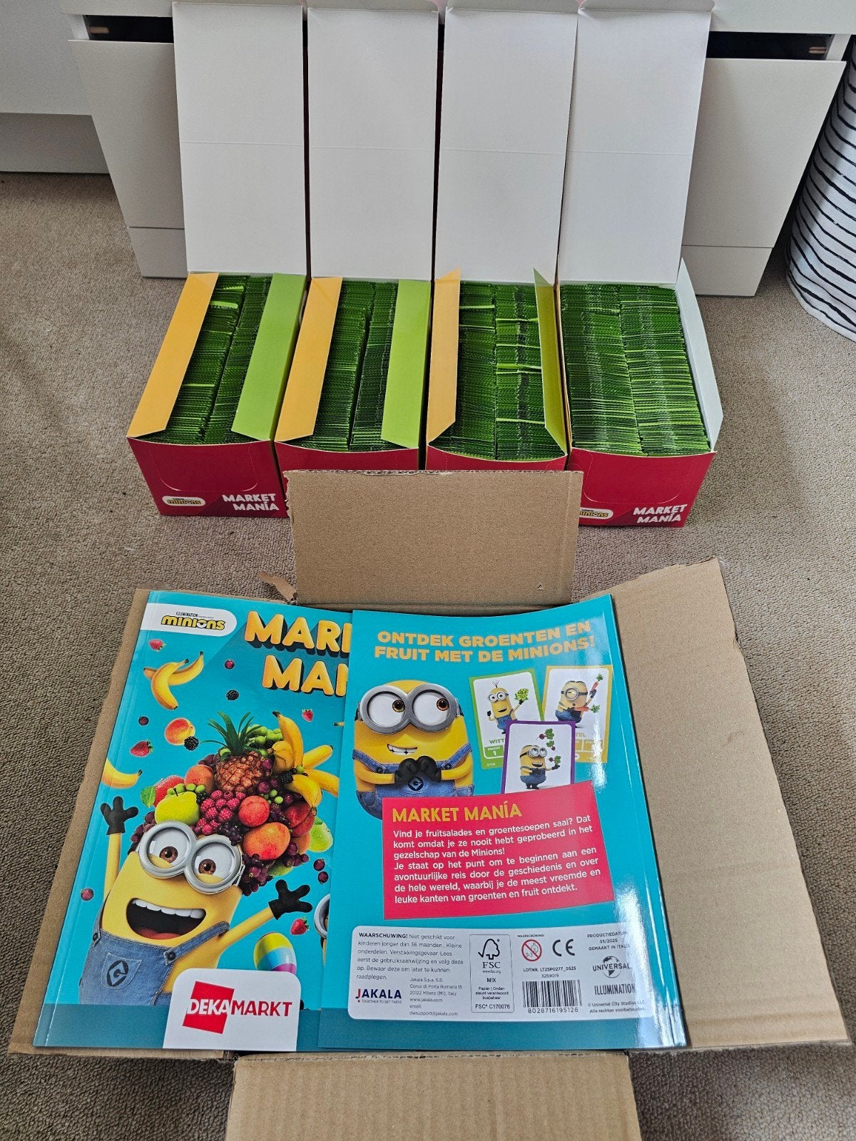 Minions Market Mania kaartjes+ Leeg Boekje, Plus, Ophalen of Verzenden