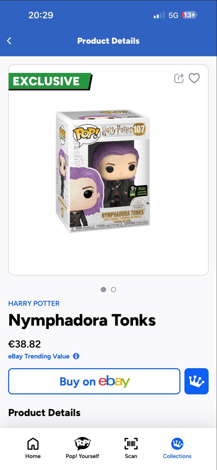 Funko Pop! Harry Potter Nymphadora Tonks #107 EXCLUSIEF, Ophalen of Verzenden, Nieuw