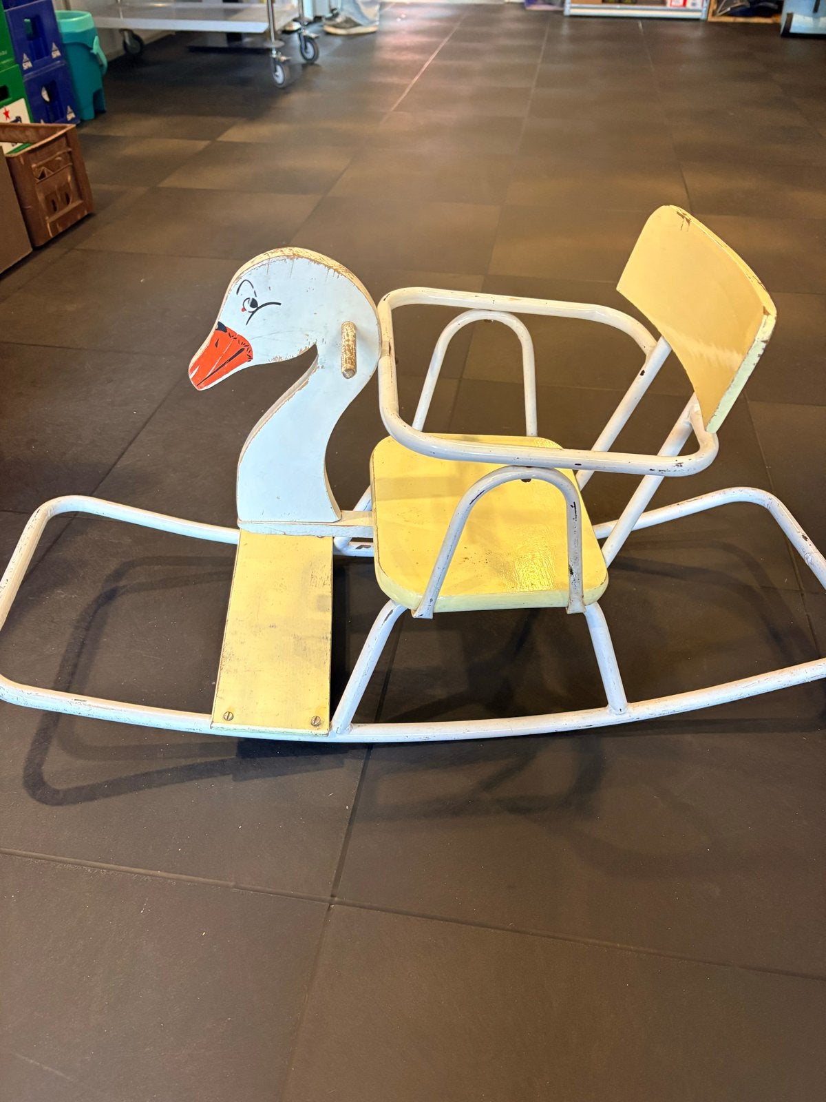 Vintage schommelstoel zwaan voor kinderen, Ophalen of Verzenden, Gebruikt, Overige typen