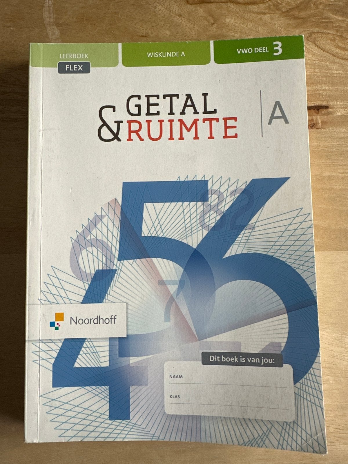 Getal & Ruimte Wiskunde A VWO deel 3 FLEX, Ophalen of Verzenden, Zo goed als nieuw, VWO, Wiskunde A