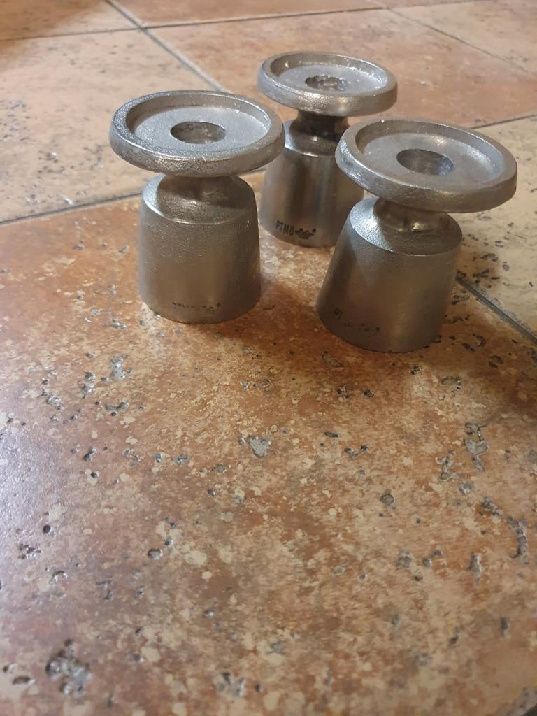 Te koop 3 PTMD kaarsenhouder zilverkleurig, Ophalen of Verzenden, Metaal, Minder dan 25 cm