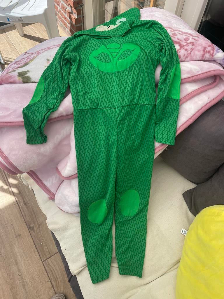 PJ Masks Gekko kostuum - Maat 4-6 jaar, Ophalen of Verzenden, Gebruikt, 110 t/m 116, Jongen of Meisje