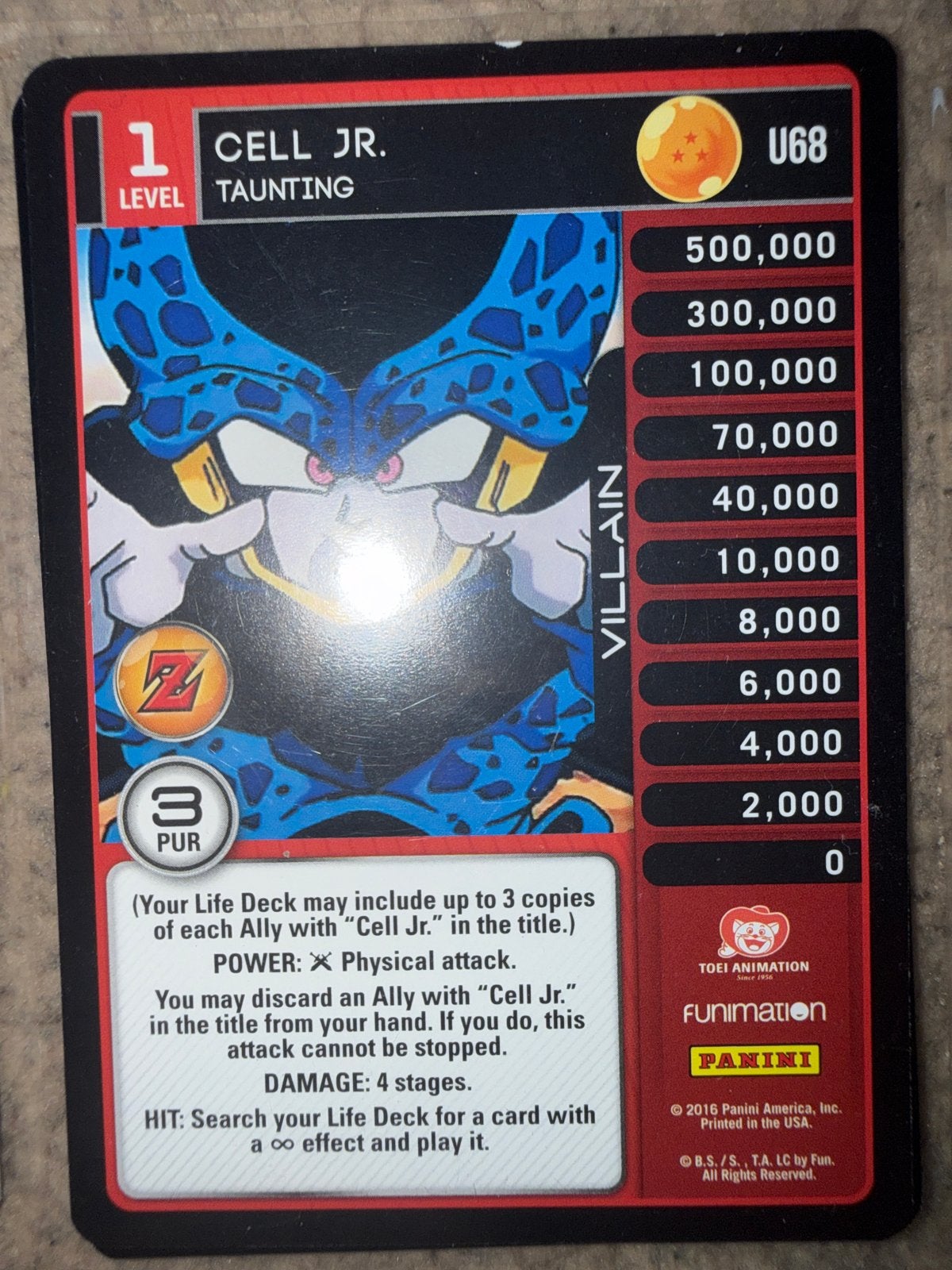 Dragon Ball Super Card Game - Cell Jr. U68, Ophalen of Verzenden, Gebruikt, Losse kaart