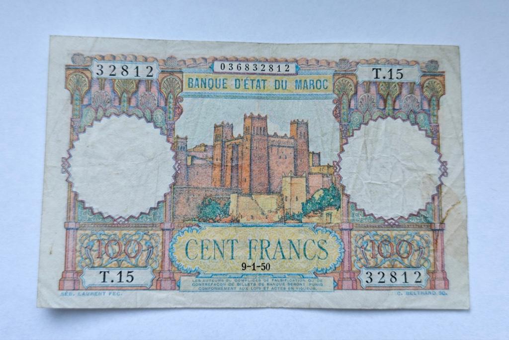 Marokko 100 Francs 1950, Ophalen of Verzenden, Overige landen, Setje