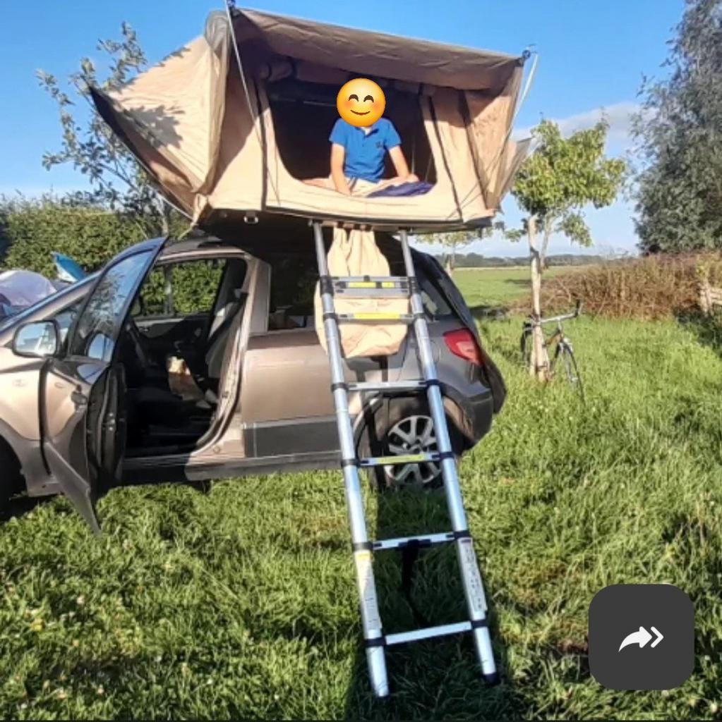 Zümrüt Softshell Daktent (2-persoons) + Ondertent, Caravans en Kamperen, Ophalen, Zo goed als nieuw, Tot en met 2