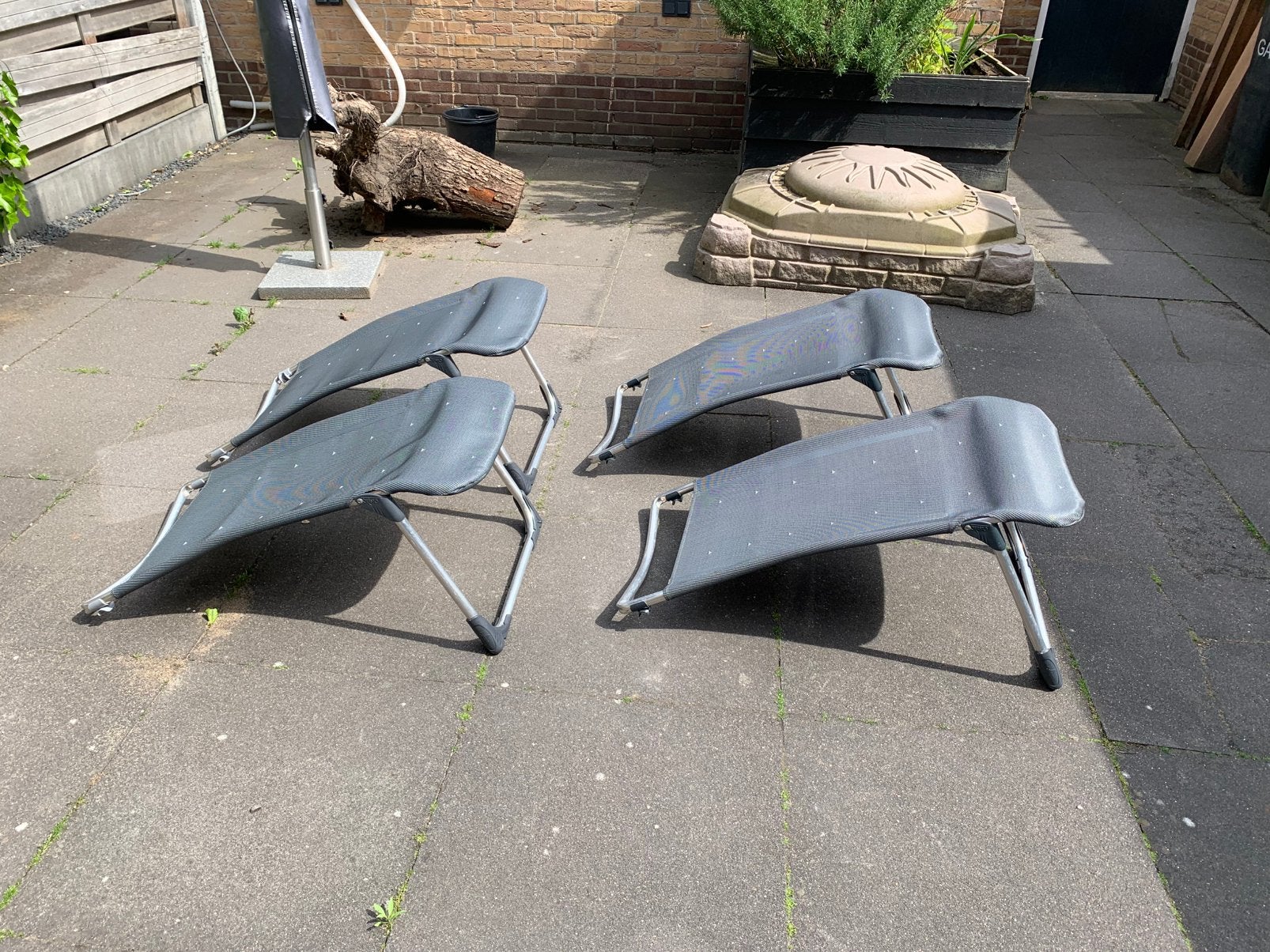 Crespo voetensteun 2 stuks kleur grijs, Ophalen, Gebruikt
