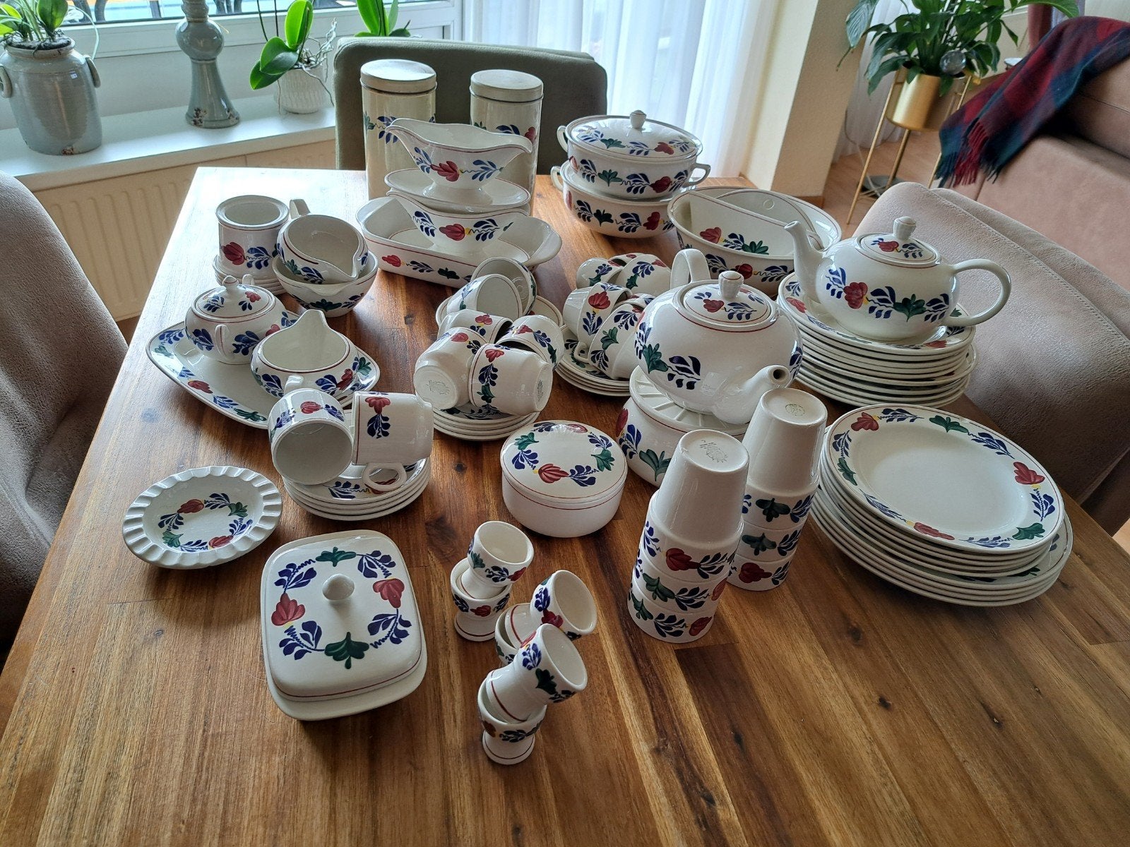 Groot Boerenbont servies - Compleet, Ophalen, Gebruikt, Overige merken, Keramiek