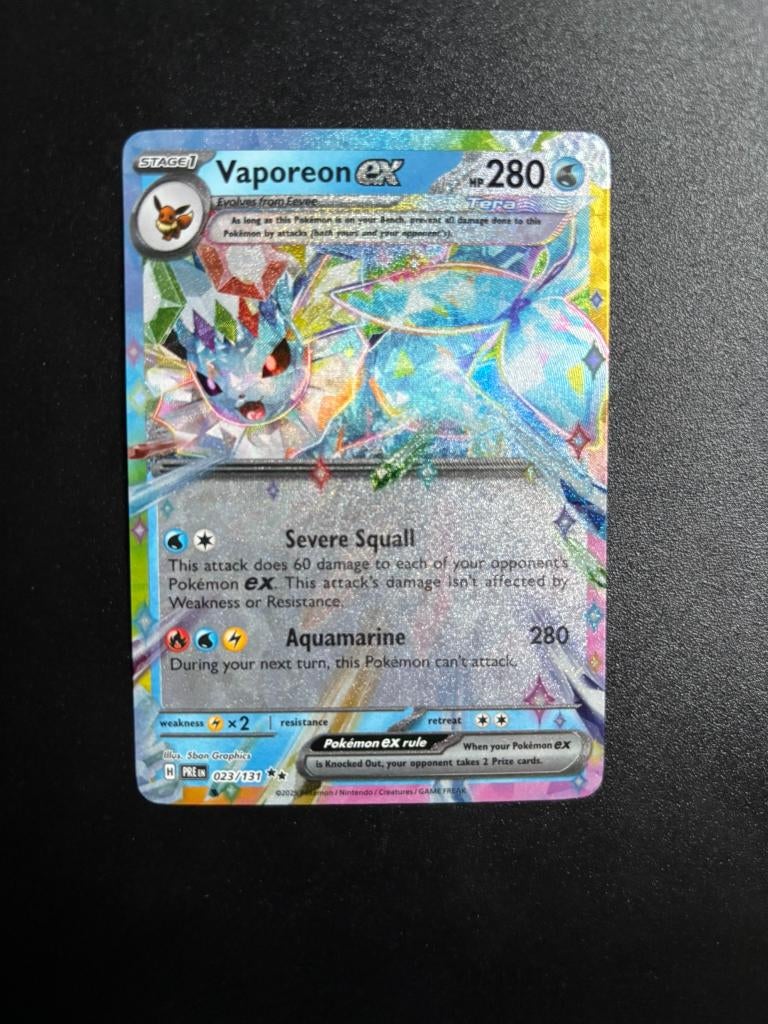 Vaporeon ex (PRE 023), Hobby en Vrije tijd, Ophalen of Verzenden, Zo goed als nieuw