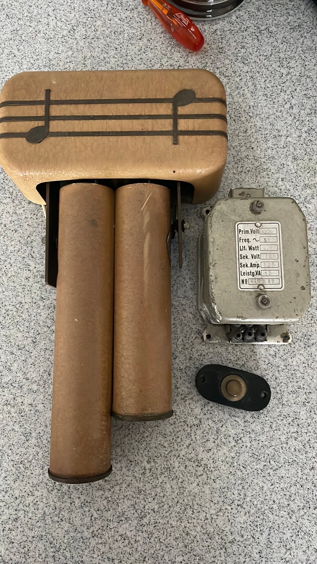 Antieke elektrische deurbel/gong, kompleet, Ophalen of Verzenden, Gebruikt