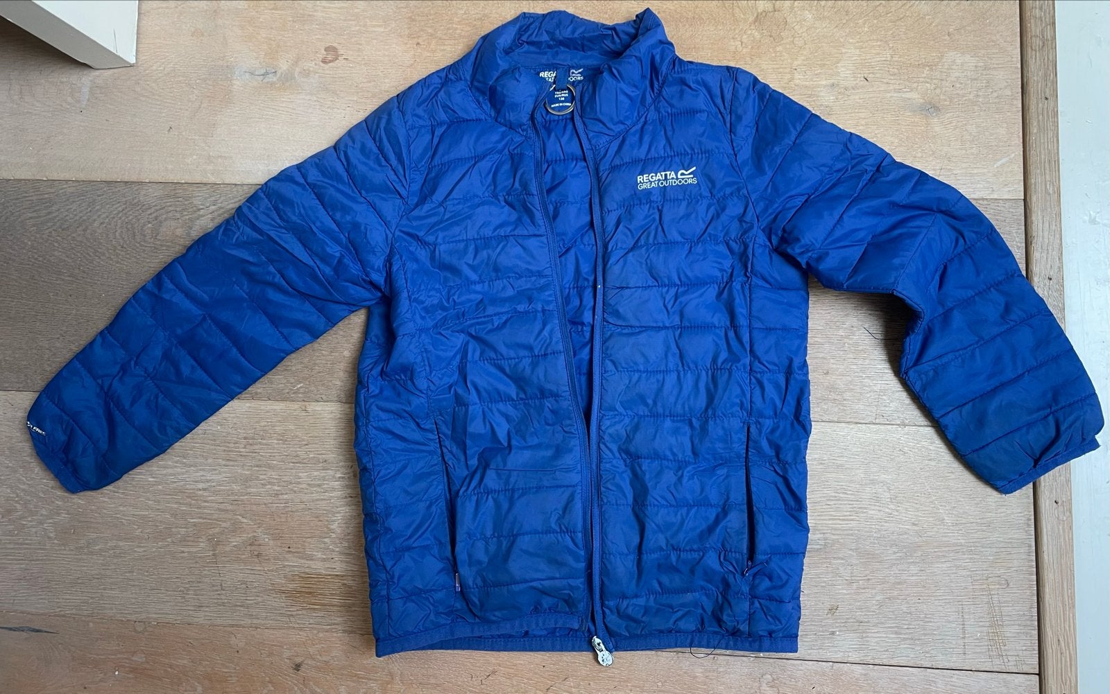 Regatta Great Outdoors Kinderjas Blauw Maat 128, Ophalen of Verzenden, Zo goed als nieuw, Jongen of Meisje