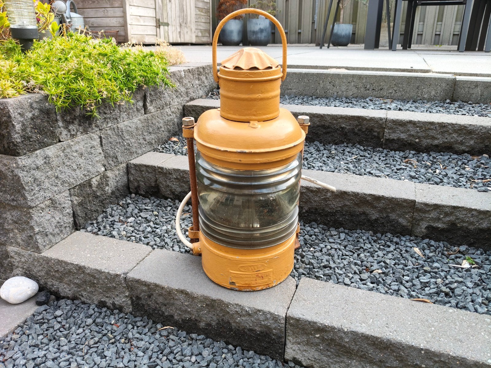 brocante scheepslamp, boordlamp schip, brocante scheepslamp, Antiek en Kunst, Ophalen of Verzenden