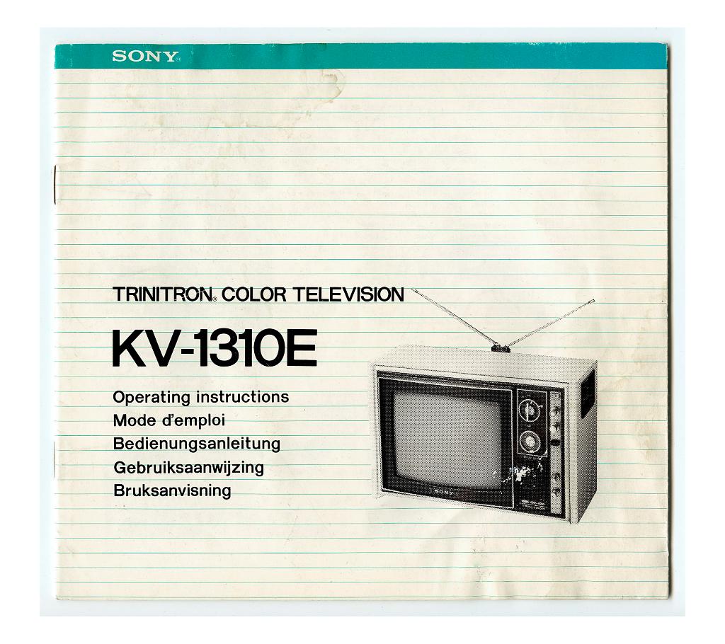 ORIGINELE  1973 SONY TRINITRON KV-1310E TV MANUAL, Verzenden, Zo goed als nieuw