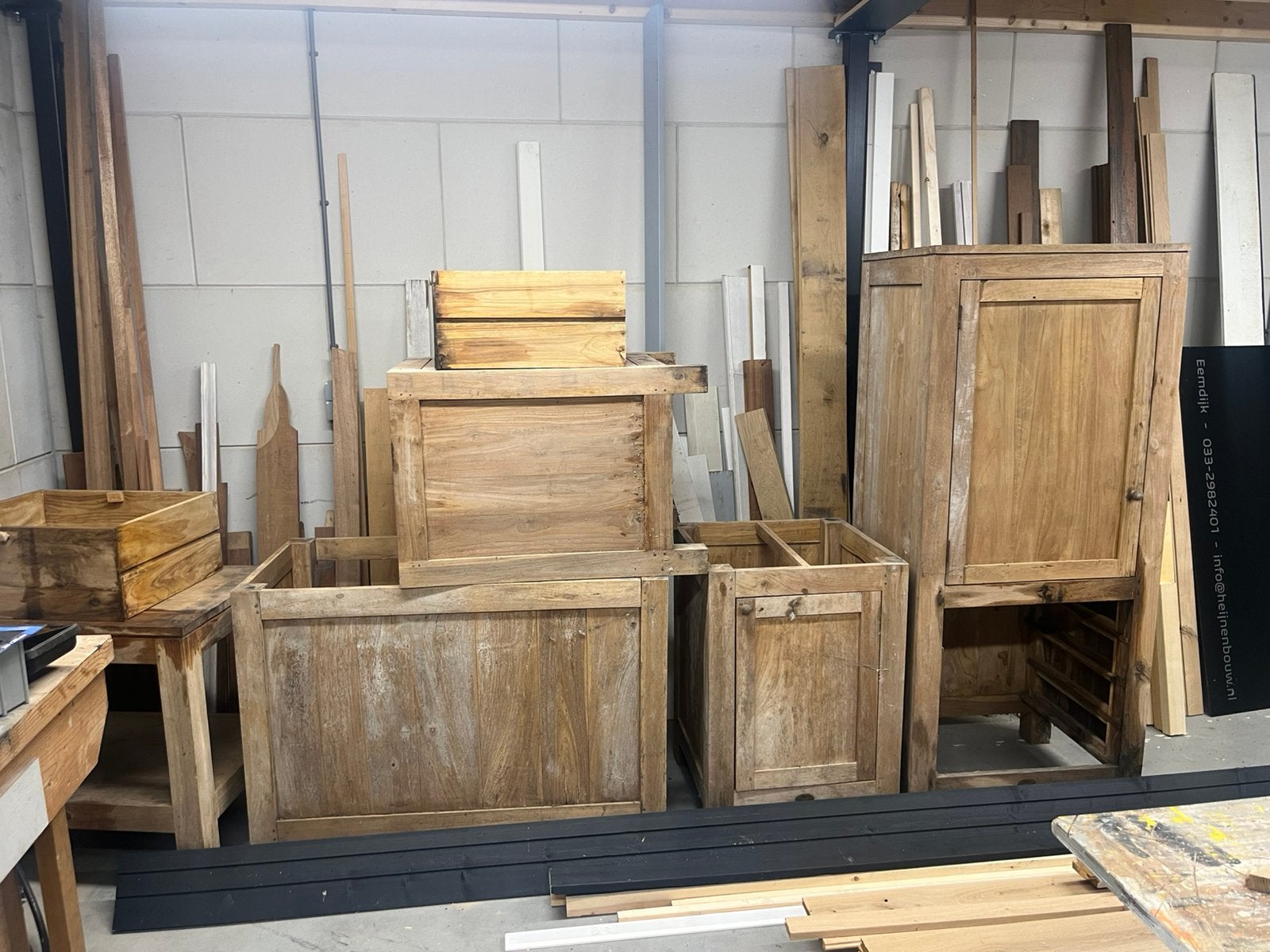 Teak houten buiten keuken, Ophalen, Zo goed als nieuw, Schuur, 3 ramen of meer