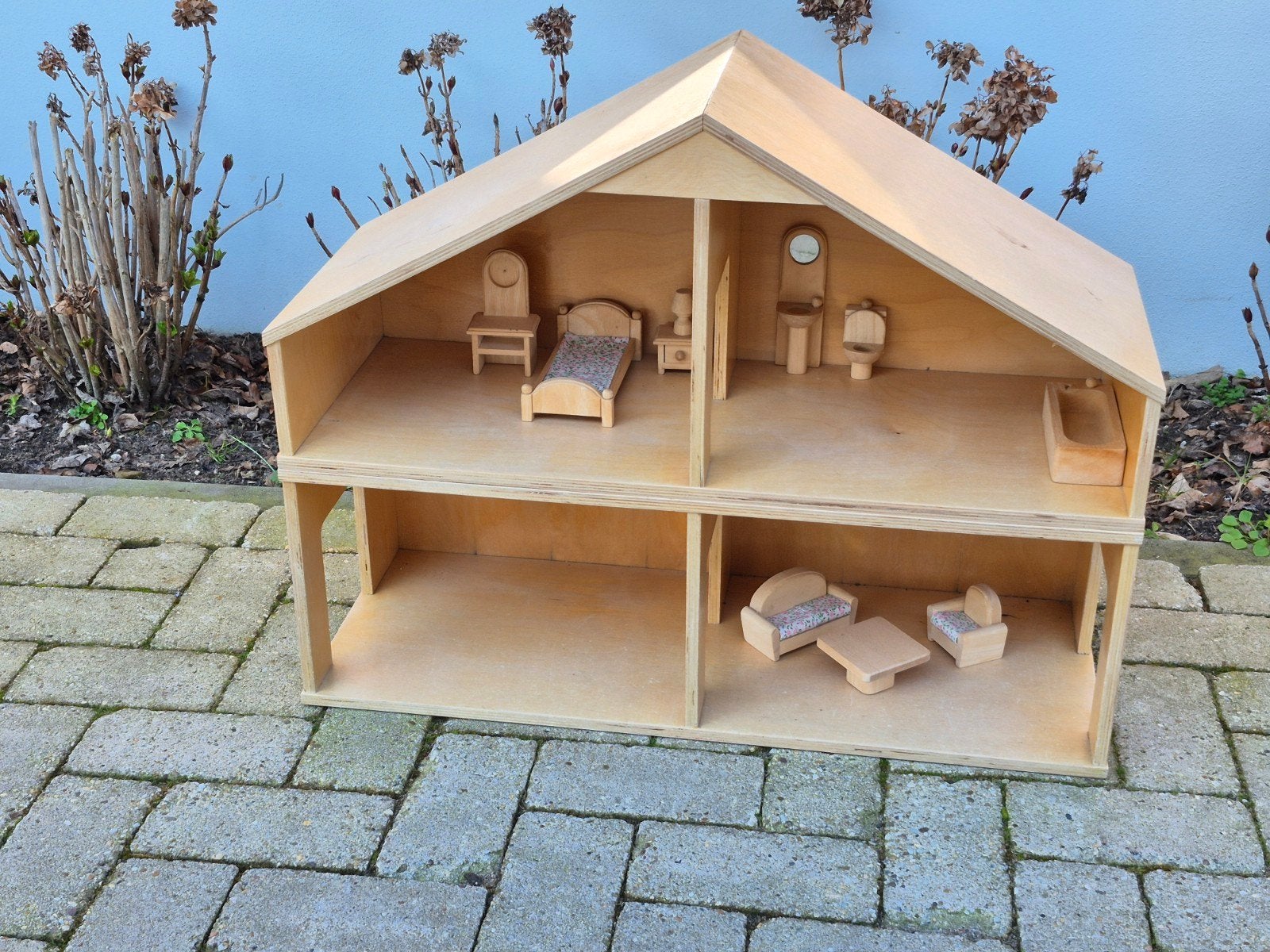 Houten poppenhuis van de rolf groep  2 verdiepingen, Ophalen, Zo goed als nieuw, Poppenhuis