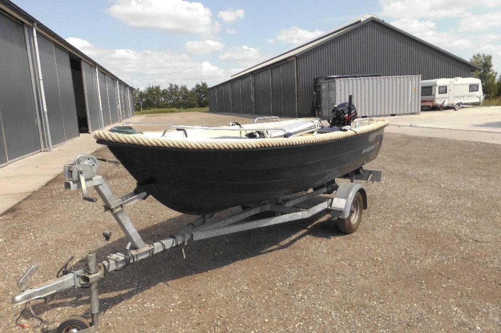 AMIGO SUN. 400 met 4PK MERCURY en ASTRA 130 met 8PK MERCURY, Watersport en Boten, Ophalen, Gebruikt, 4 m, Tot 10 pk