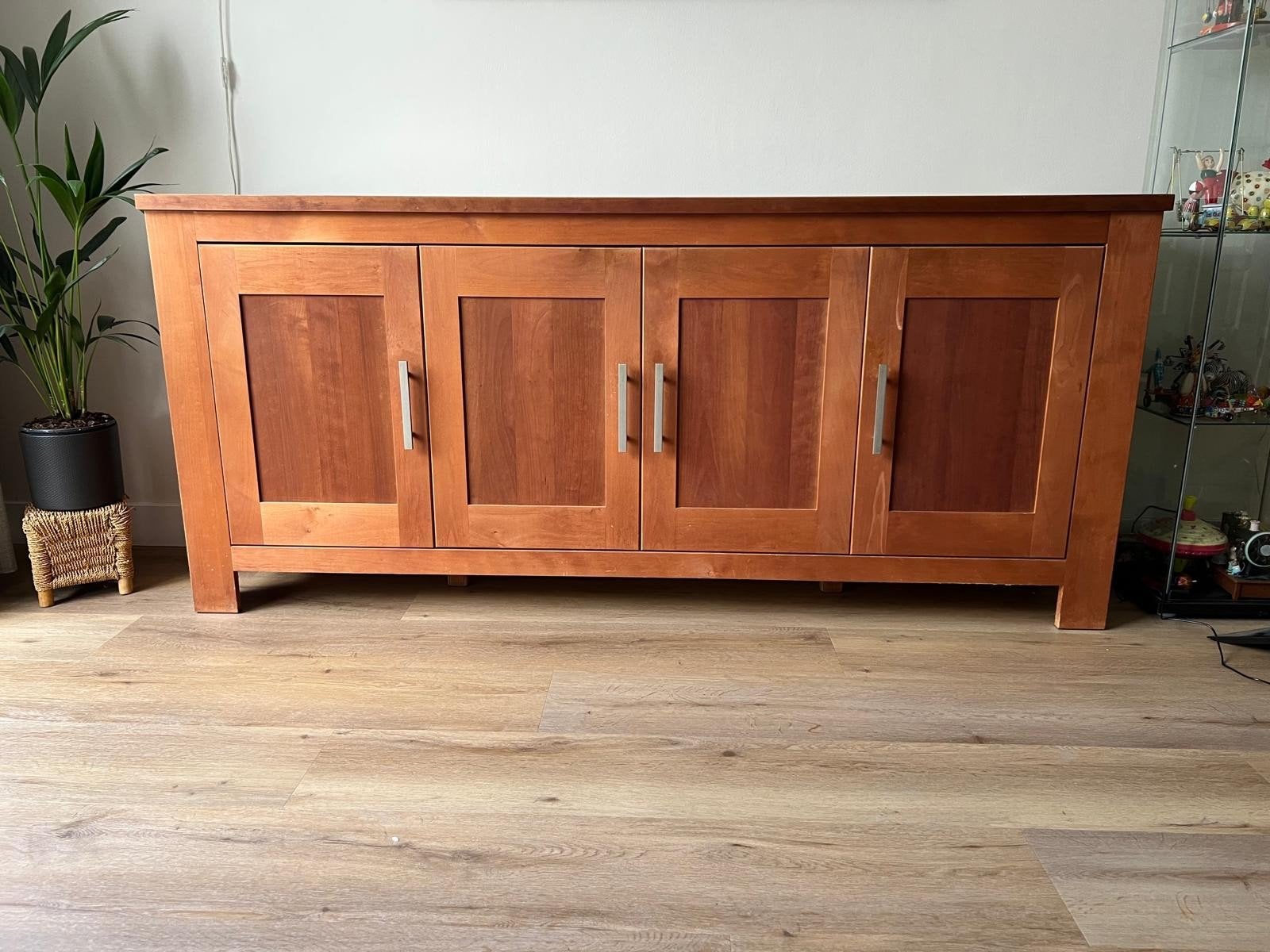 Prachtig kersenhouten dressoir met 4 deuren, Ophalen, Gebruikt, 150 tot 200 cm, Kersenhout