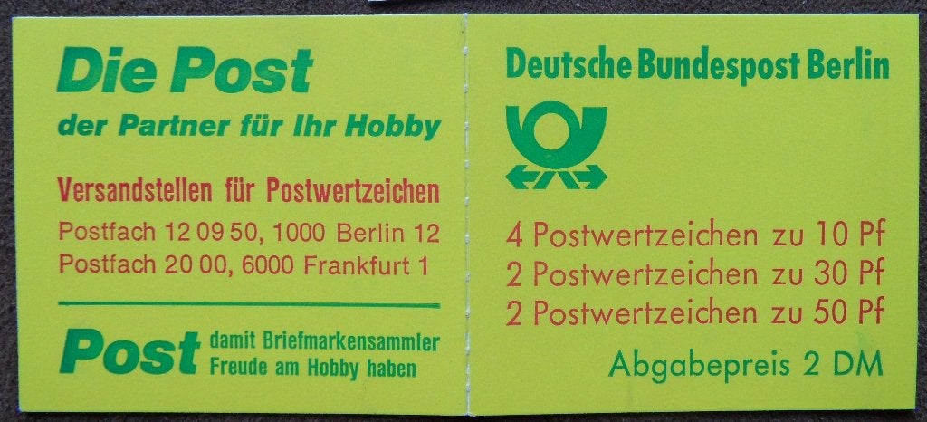 Postzegelboekje Duitsland – Bundespost Berlin Boekje 11ca II, Ophalen of Verzenden, BRD, Postfris