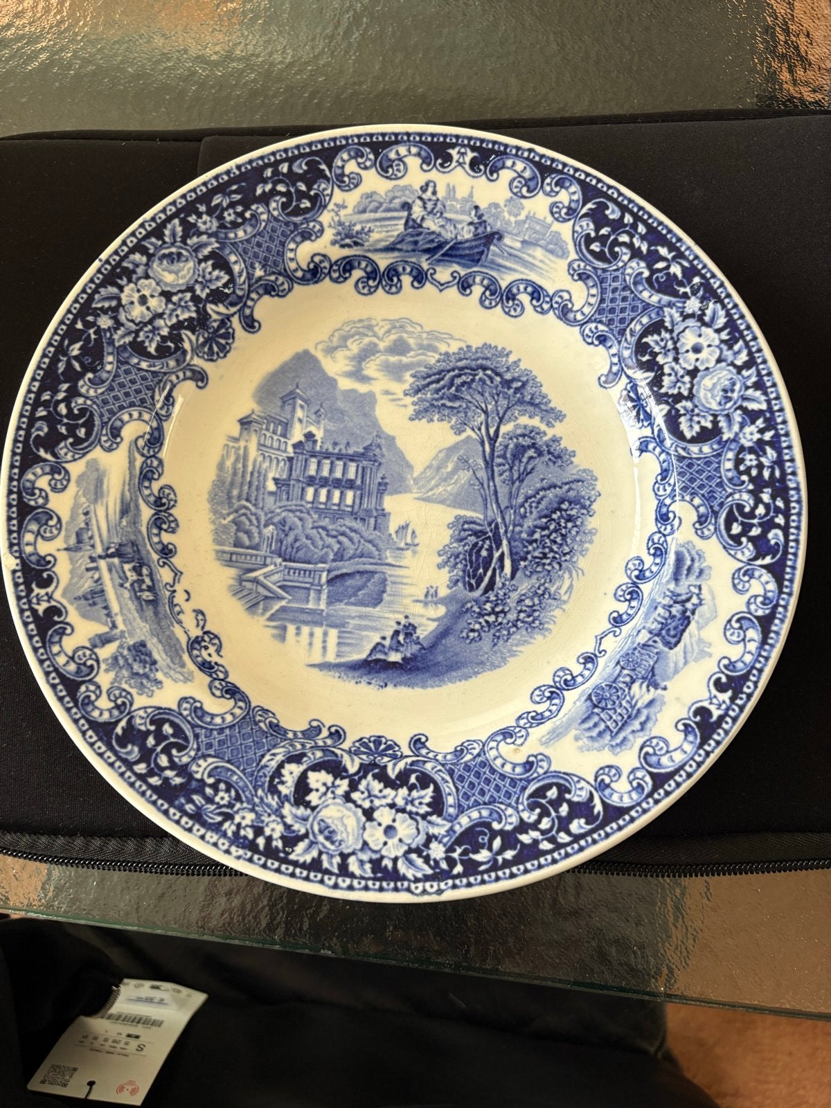Antiek Petrus Regout & Co Castillo bord - Blauw/Wit, Ophalen of Verzenden
