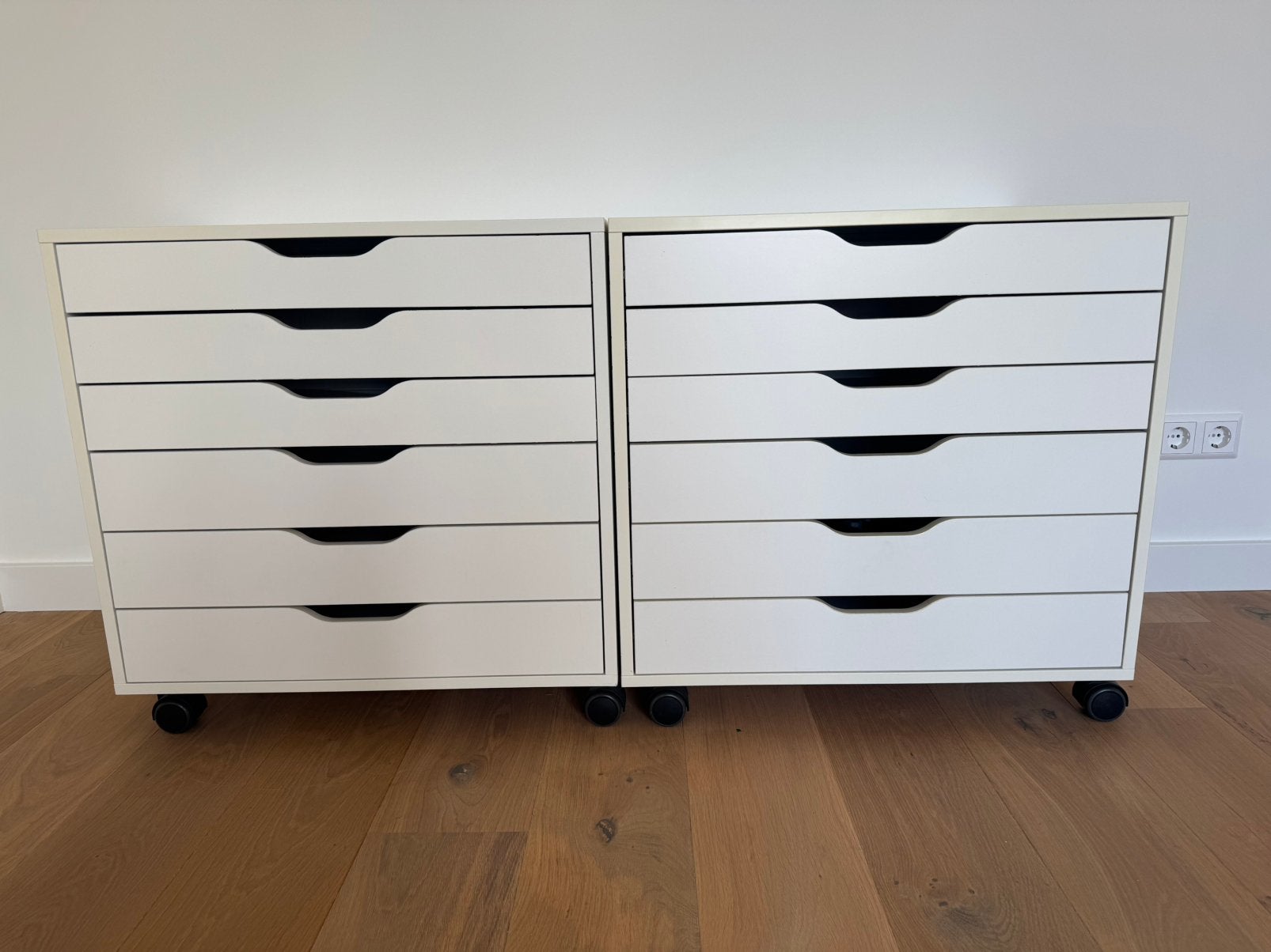 Ikea Alex ladekasten wit op wielen, 6 lades mogen ook p/st, Huis en Inrichting, Ophalen, Minder dan 50 cm, Gebruikt, 5 laden of meer