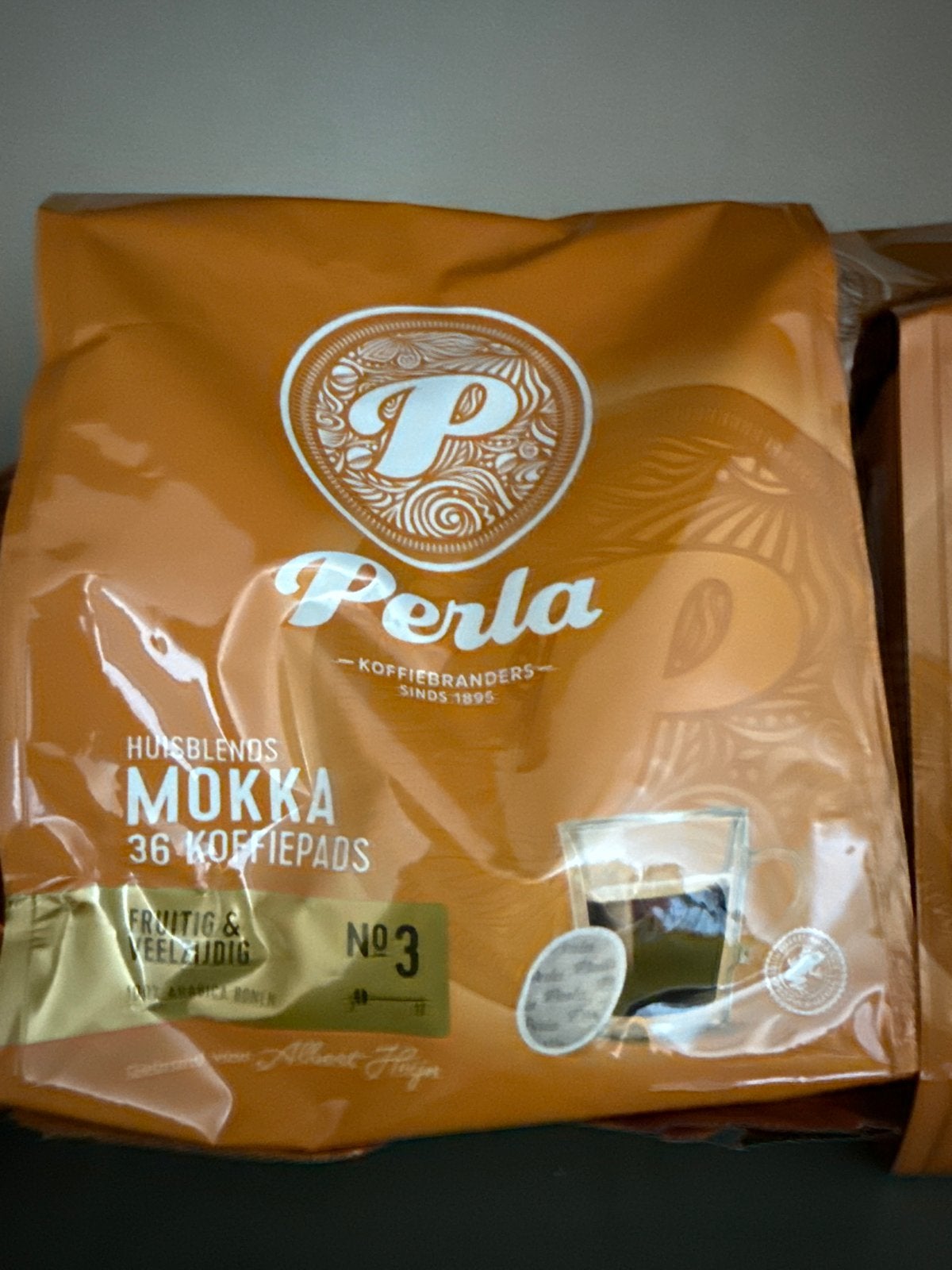 7 zakken Perla Huisblends Mokka koffiepads (36 stuks per zak, Ophalen