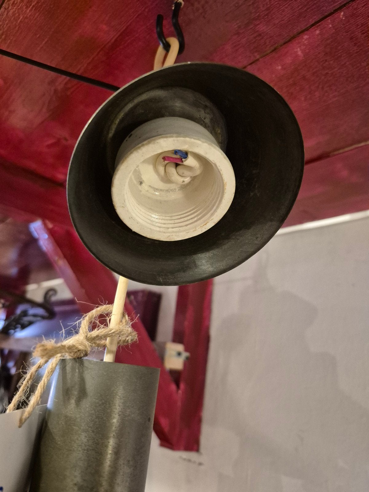 Vintage hanglamp met geribbeld glazen kapje, Ophalen of Verzenden