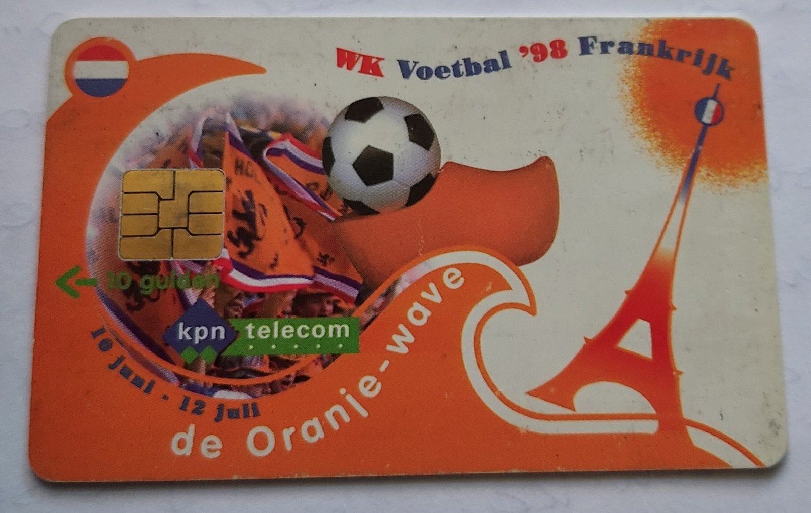 KPN Telecom Telefoonkaart WK Voetbal '98 Frankrijk, Verzamelen, Telefoonkaarten, Ophalen of Verzenden