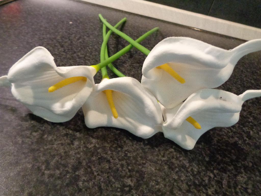 4 witte zijde aronskelken 35 cm lang, Ophalen of Verzenden, Nieuw, Wit
