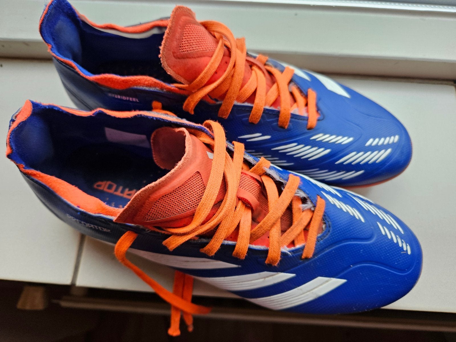Adidas Predator voetbalschoenen - Blauw/Oranje, Ophalen of Verzenden, Zo goed als nieuw, Schoenen
