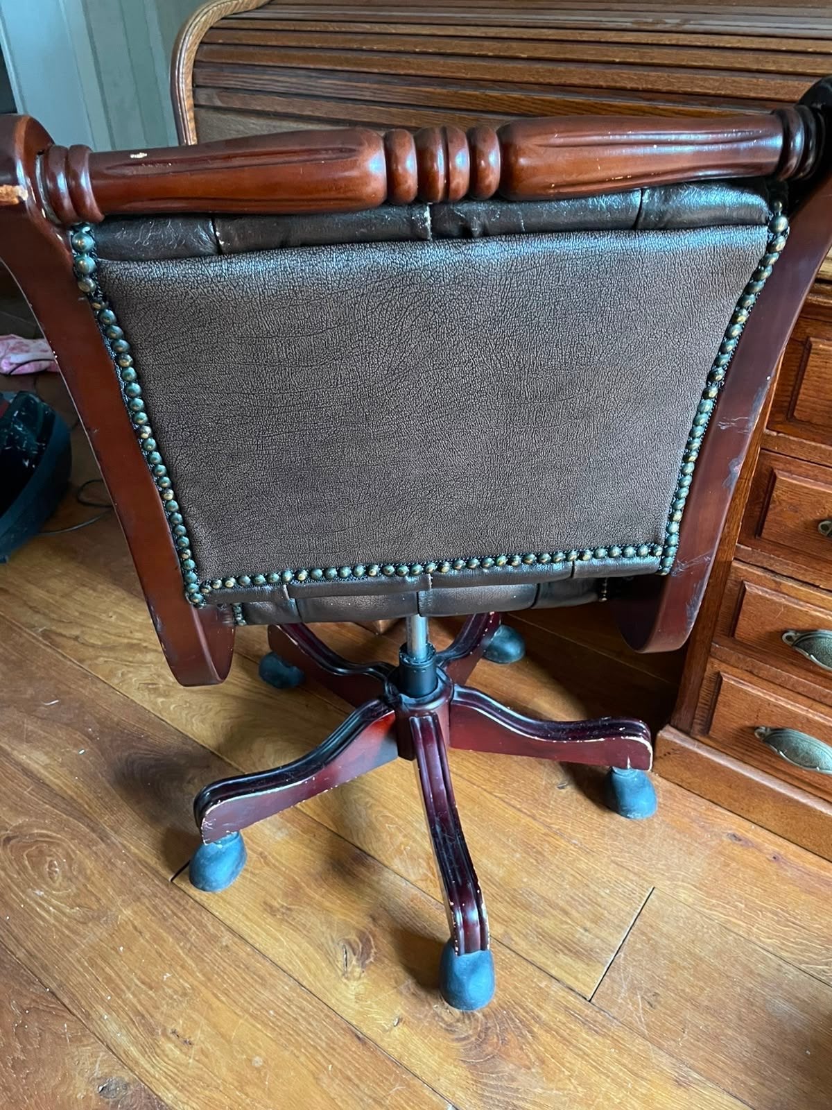 Vintage Bureaustoel - Chesterfield Stijl, Antiek en Kunst, Ophalen