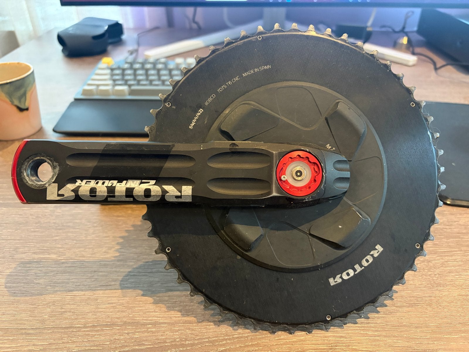 ENKEL OPHALEN: Rotor 2INpower Crankstel 165MM PowerMeter, Gebruikt, Overige materialen, Racefiets, Ophalen