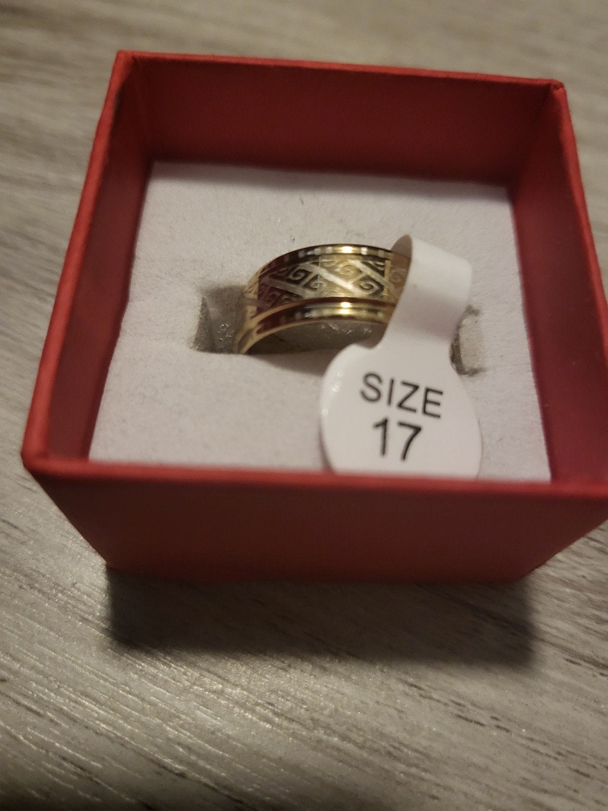 Nieuwe Gouden Ring met Patroon - Maat 17, Overige materialen, Nieuw, Ophalen of Verzenden, 17 tot 18