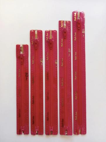 5 Optilon ritsen - niet deelbaar Kleur kersenrood, Ophalen of Verzenden, Nieuw, Rits of Sluiting