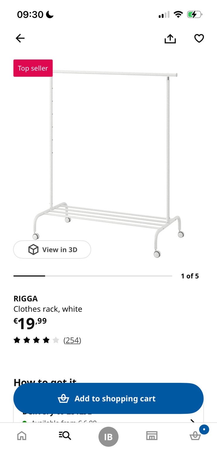 Ikea Rigga Kledingrek op Wieltjes, Ophalen, Zo goed als nieuw