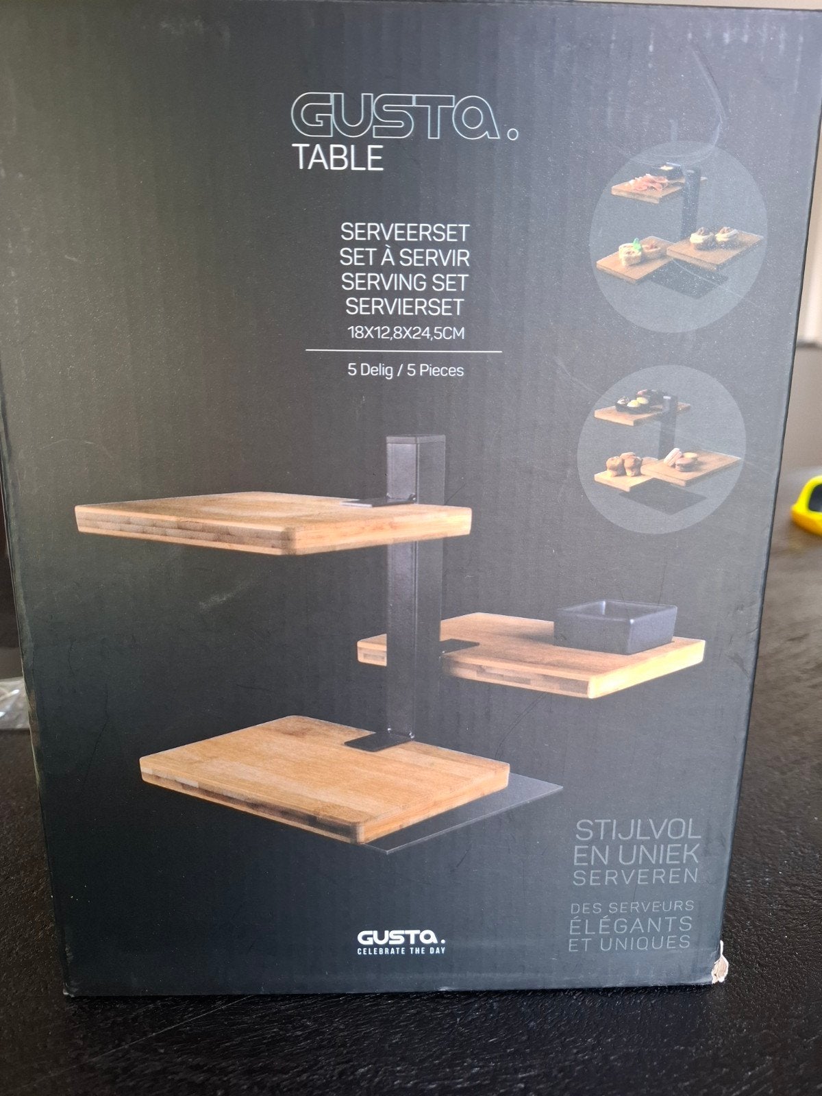 Gusta Serveerset 5-delig - Stijlvol serveren, Overige typen, Hout, Nieuw, Gusta